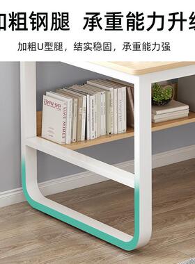 电脑体桌台式家用简约学生一KFU卧室学写字台小户型书习桌书架桌