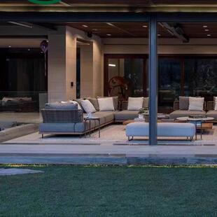 户外藤编沙发椅柚660木木院室外露天别实墅样庭板房防晒防水家具