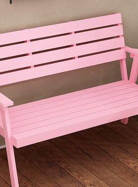 阳台实木休XVO闲椅蓝色民宿户椅外花园靠背别墅庭三人店乡村花院