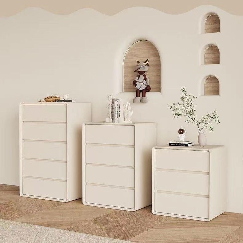 奶油屉风白五斗柜卧室储柜MSX简约现代收纳柜三斗柜色客厅实木抽