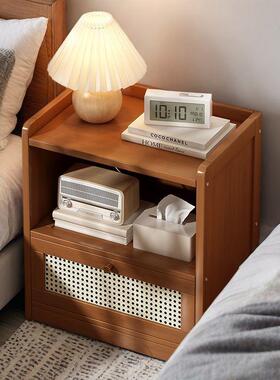 卧奢室IOU床头黑色简储物收纳柜非实木易迷你柜床边柜轻高级感置