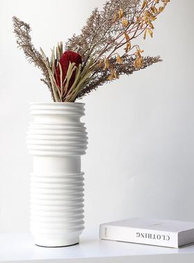 白色客简约树脂H119花创件意厅插花干花摆电视柜餐厅瓶直播间装饰