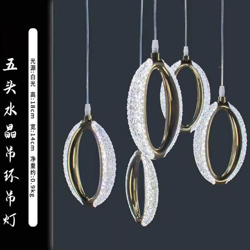新款婚装头饰灯五水晶吊环VOE吊灯婚礼堂顶现场迎宾区庆布置吊灯