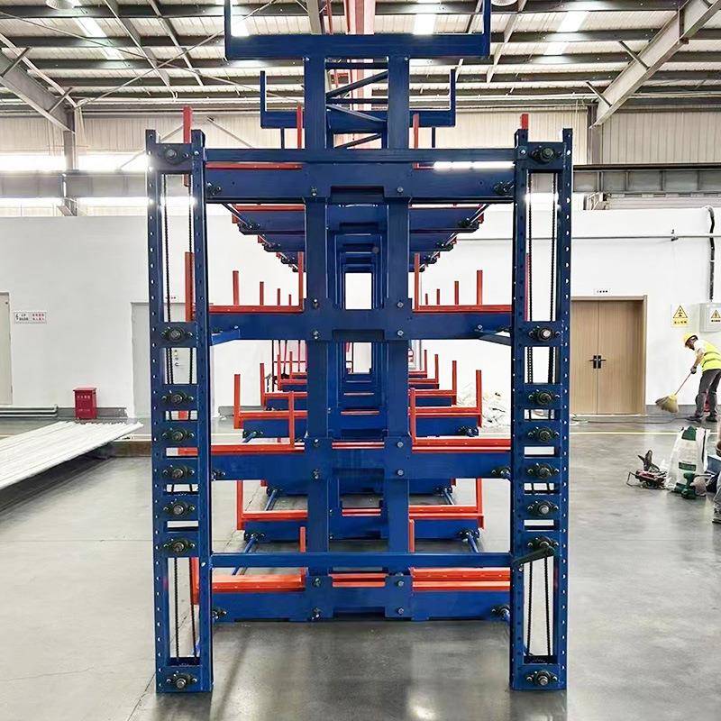 手摇伸缩式臂架仓储货架管材材式棒材悬669型重型悬臂货架