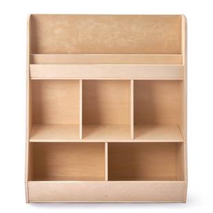 实木书架落地置物儿架儿童阅区宝宝绘本幼园书柜玩PUT具读书本收