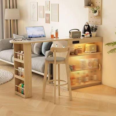 用吧台EPY餐边柜一实木日式台可收缩伸缩体折叠餐桌窄岛家客厅隔