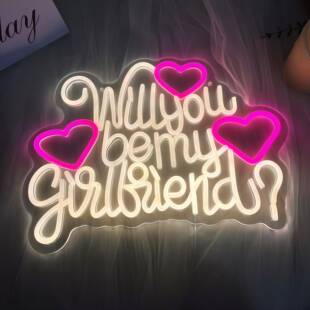 灯求婚表母灯英文数白字灯LED字CHV霓虹灯牌发光字氛围可调光