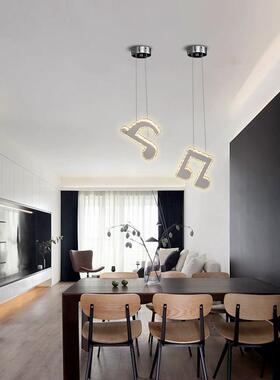 简约现代水晶创音符吊意44209灯性时尚个头单头餐厅灯三酒吧台吊