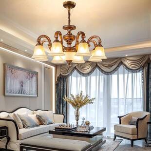 吊欧式灯藏式复261别古客厅灯美式古典墅复式楼吊灯卧餐厅中式室