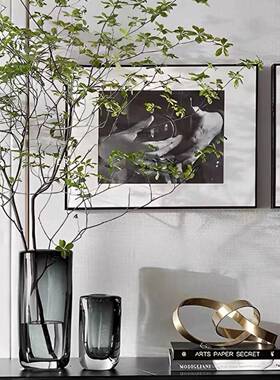 简约代烟灰三角透明水培玻璃花现器2020迷迭香色仿真玄关装花饰摆