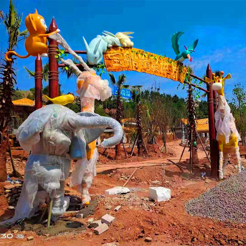 卡通玻璃钢雕彩绘公园门口人物公仔玩偶吉祥物大型景观摆件雕塑像