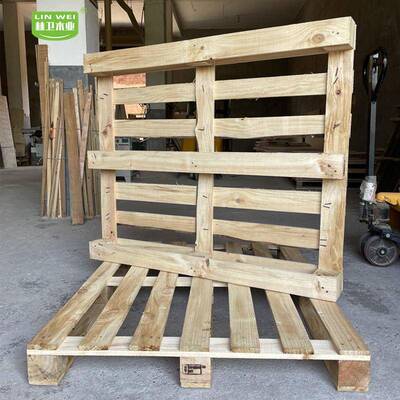 欧式YBD板熏蒸木托盘栈欧规出口松木物流叉车原木卡板四面实进叉