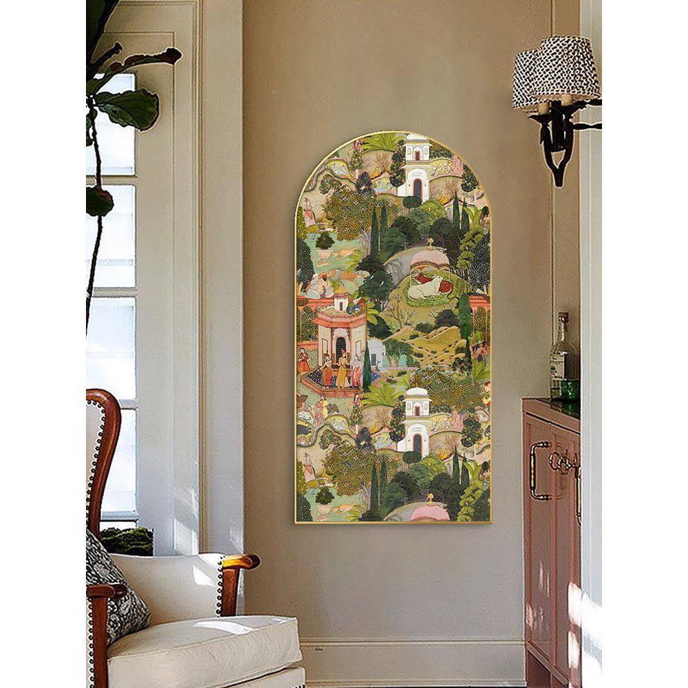 浦斋尔法玄关装饰画中古风拱形金属走廊过道式C-022画客挂厅壁画