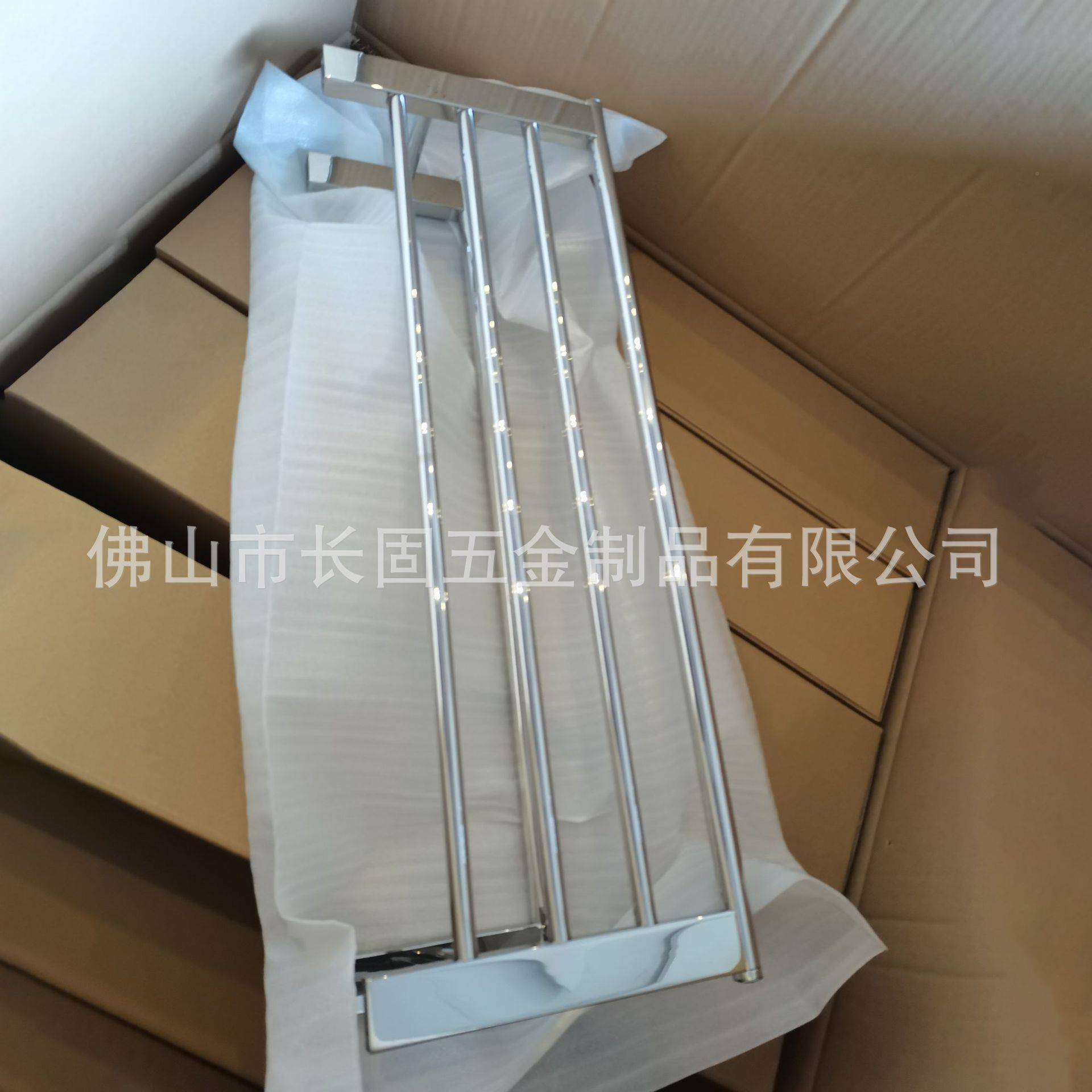 扁座双层毛巾架304不T绣钢0砂镜光酒店工程公寓浴巾架S-V6494亮04