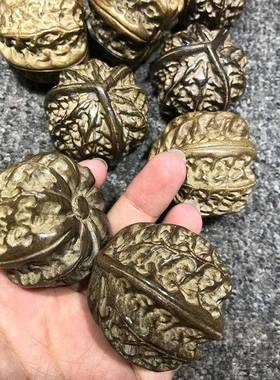 丝四川金楠阴沉木手雕核桃球球楠木雕球ML002125手转球文玩把玩件