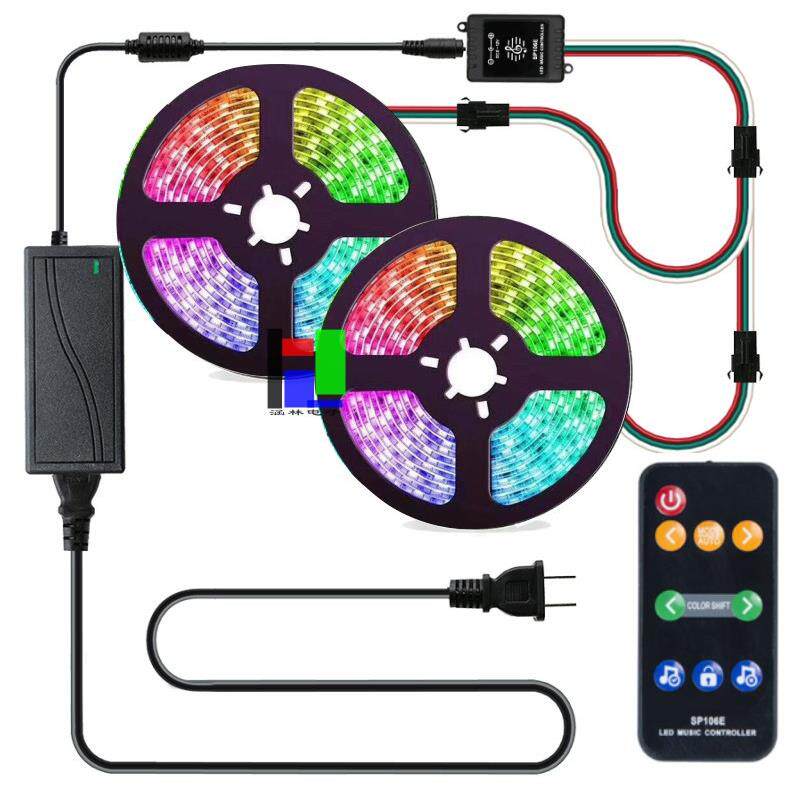 马LE5D灯带500幻彩灯条HL-hc-22套装跑流水RGB全彩音乐声控变换炫