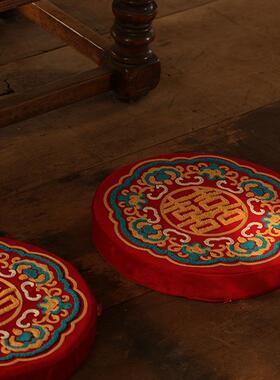 喜改字对口敬茶跪垫结婚F977HTJ9一加厚红色敬酒喜庆婚礼大福垫婚