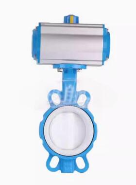 靖镜阀门6/71F4-10T16Q气动衬四氟铁蝶63589阀耐强酸碱GT/AD双作