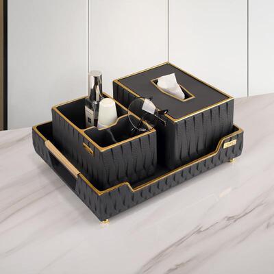 简约现BYX8554代巾盒牙线盒盘轻奢客厅几遥控纸器托多功能茶收纳