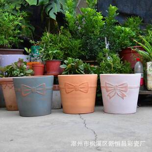 芋陶花盆绿植低室温外玫瑰向日葵叶室内植物园林红陶红HDJ-1盆领