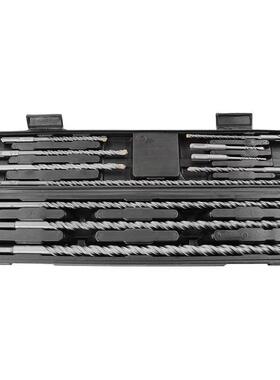 电锤钻头套装圆柄混凝组土UIK穿墙打钻头加长电孔钻头锤合11PC