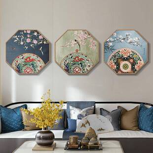 新中式客厅进装饰画0过门道餐厅创意中国风玄LKR关风古壁画挂画A8