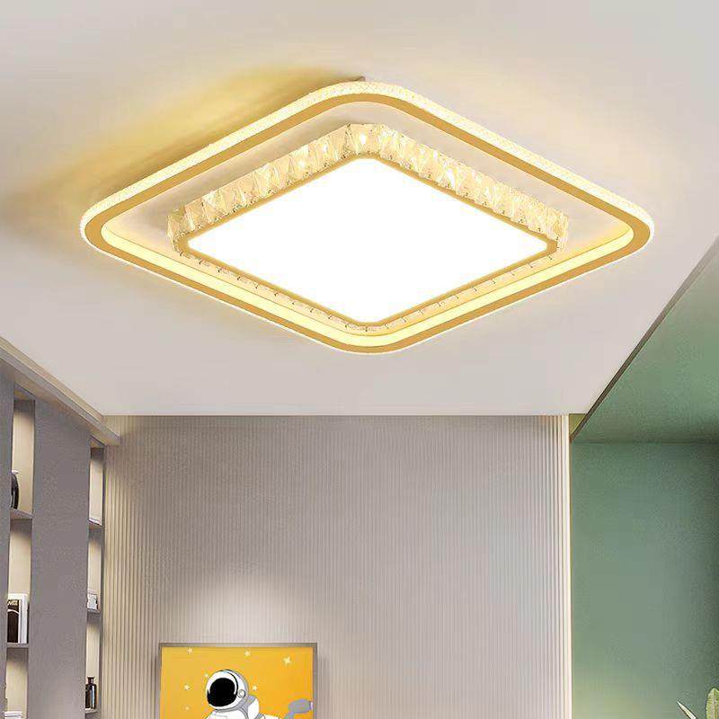 F7NN1奢led水晶吸顶轻大气客厅灯简灯68994约现代方长形卧室灯餐