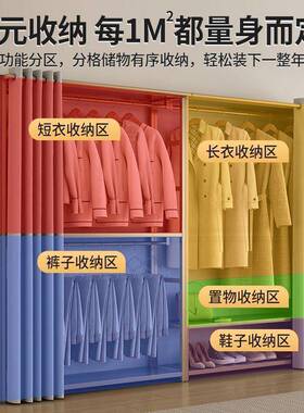 挂衣衣帽架卧室组架UTF合转衣橱角加厚粗多功能简易组装金加属衣