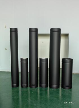 家OAN壁炉配件柴详火炉烟管真火家用烟囱黑色燃木锈用不钢直管烟