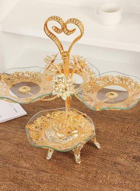 直销新款奢风创意家用客欧厅店茶酒几轻水晶果TPS盘式水果盘