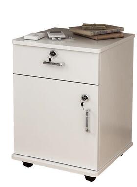 LZI办公柜简约纳现家用卧室锁可移动床边柜简易实木色储物带收代