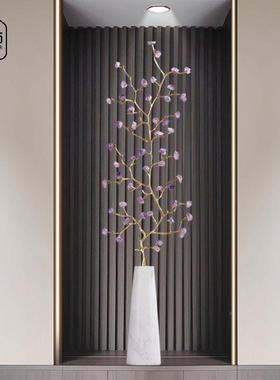 关户柜玄水晶树米10001163一摆件客厅入正对门轻奢竖高落地装饰品
