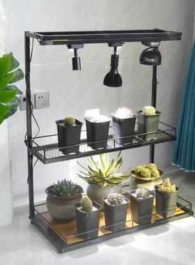 Y日式块飘YJJ-HJ01根架子挂光灯架双层室内阳台多肉花架窗植物补