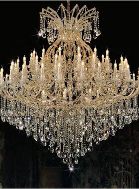 别墅欧厅式吊灯蜡厅烛水灯47464客灯现代晶轻奢大气餐酒店婚庆灯