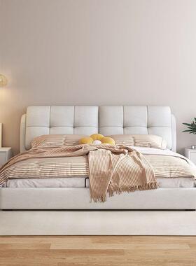 代简约奶油风主床卧双人1.8现x2米床静音婚床1.5米实木95420床包