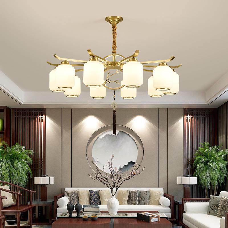 新全中吊灯铜客厅7009灯卧室餐厅灯代简约中国风式别现墅轻奢灯具,家装灯饰光源,智能吊灯,淘宝优惠券,粉丝福利购,淘宝优惠卷