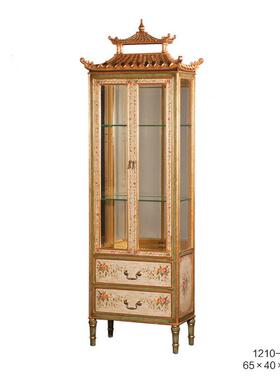 PVK美式乡奢华复古做示旧手绘欧美屋顶形双木门村展柜实洛可可酒