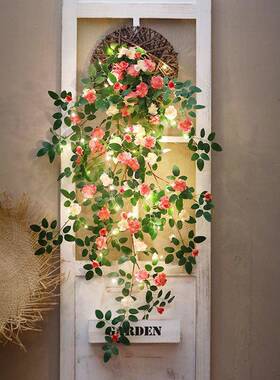 仿真蔷薇花壁挂装饰植台墙面挂件丑遮壁饰创阳绿意立体85Z8zamG高