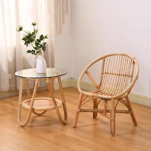 子YOR桌椅网红三件套客厅阳台院休闲椅庭茶几真藤编椅户小外藤椅