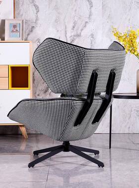 现代简约可旋转单沙发椅千鸟格懒人人客靠背椅厅创ZDA意设计休闲