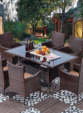 室外台编藤茶几三桌15442-2件套桌椅庭院休闲阳售椅楼部花园藤户