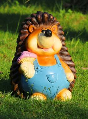 PSI花园工摆猬装件树脂动物艺品卡通刺雕塑庭院饰品田园园林景观