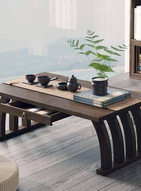 中式飘毯窗小茶几榻米简榻约窗台阳台楠竹型茶桌矮桌地87935小桌