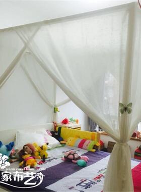 定帘做东式南亚F75S777M美式中四柱架子床幔纱幔麻蚊帐床纱幔布防