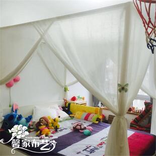 定帘做东式南亚F75S777M美式中四柱架子床幔纱幔麻蚊帐床纱幔布防