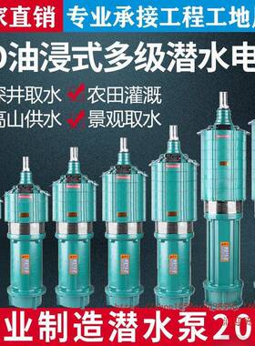 级Q多高扬程潜水泵农用220Vji3Jjm4F三相农灌溉深井一D寸两业寸水