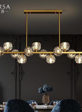 帕莎灯饰后简约代全铜34600厅吊灯轻奢大餐气长现条饭厅岛吧台水