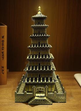 新合金大雁塔件7层塔工艺品安品摆文游5235创意纪念品仿古西摆件