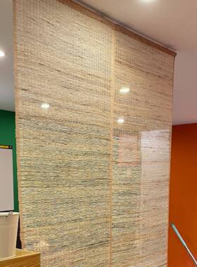 苎麻帘玄关垂帘隔断帘挂帘免遮打孔式装饰帘屏tb-72735风帘草帘透