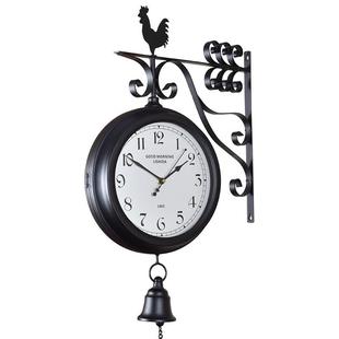 铁艺古双工面复钟美仿古两面钟式 金属磨砂艺ST0085挂钟表